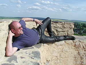 Wolfgang auf der Platform der Burgruine Frauenstein