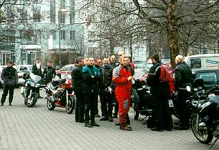 Sammeln auf dem Parkplatz