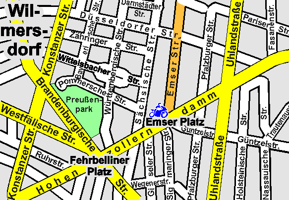 Stadtplanausschnitt - MCLB-Treffpunkt